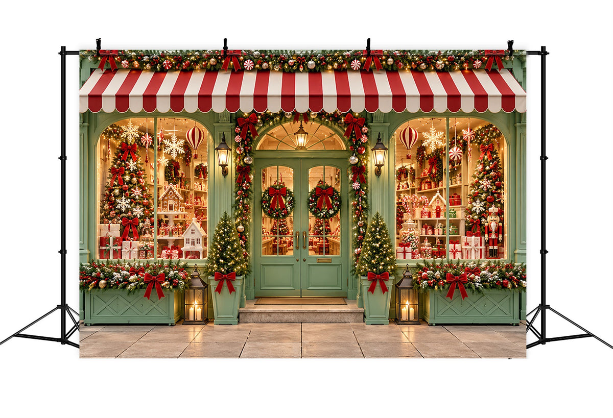 Weihnachtlicher Zuckerstangen-Hintergrund Mintgrüne Geschenkeboutique Frohe Weihnachten ZTT610-50