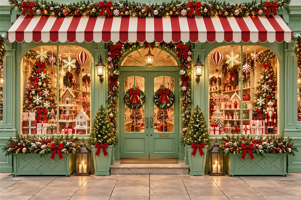 Weihnachtlicher Zuckerstangen-Hintergrund Mintgrüne Geschenkeboutique Frohe Weihnachten ZTT610-50