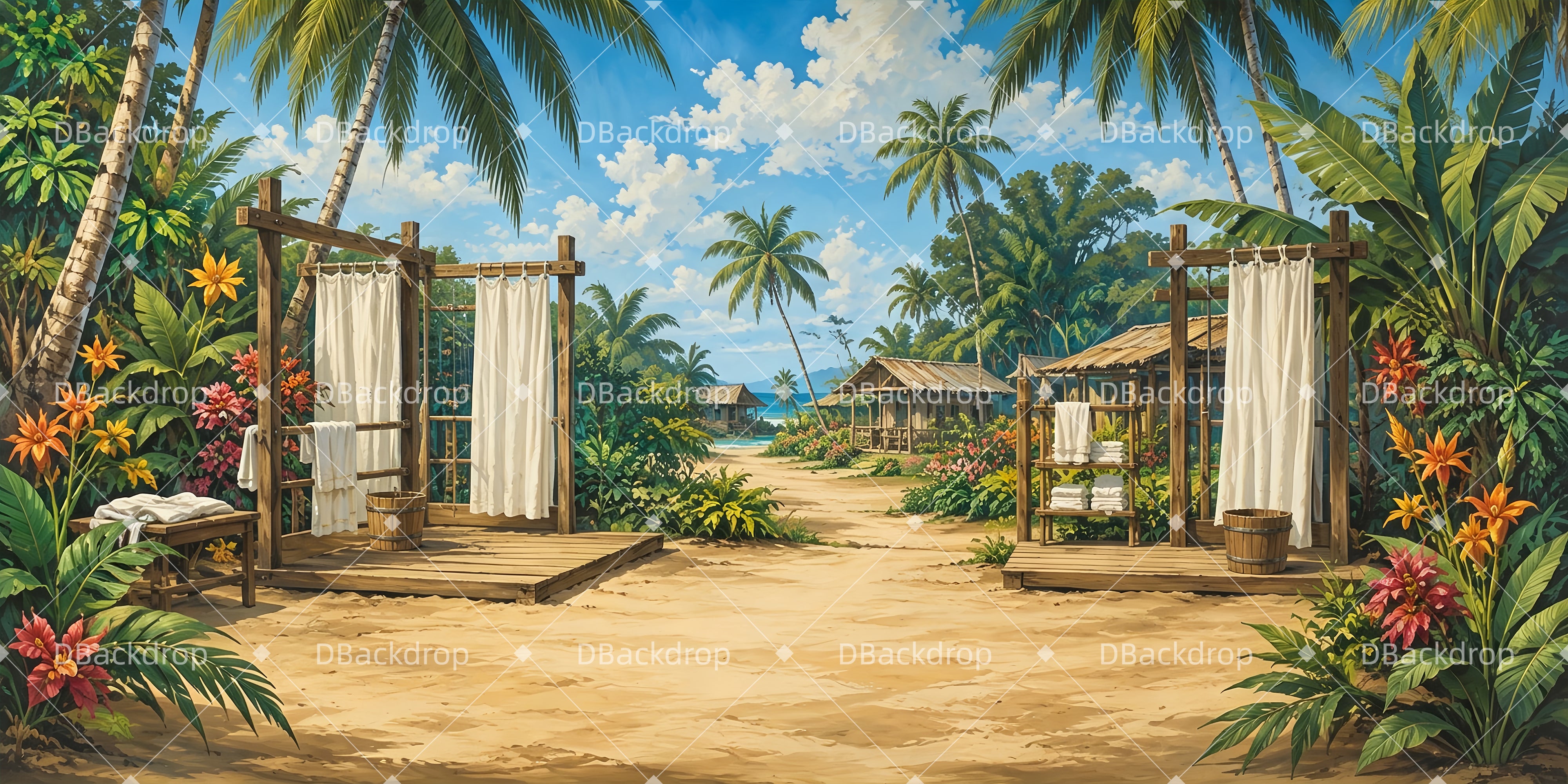 Inselbad panoramisches Bühnenbild für professionelle Aufführungen ZTT65-T71
