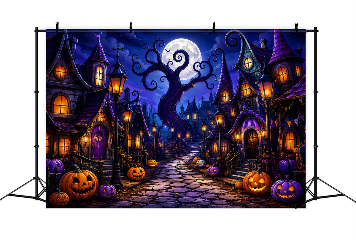 Halloween-KulisseVerspielte Kürbisdorf-Straßenkulisse Für Halloween ZTT67-16