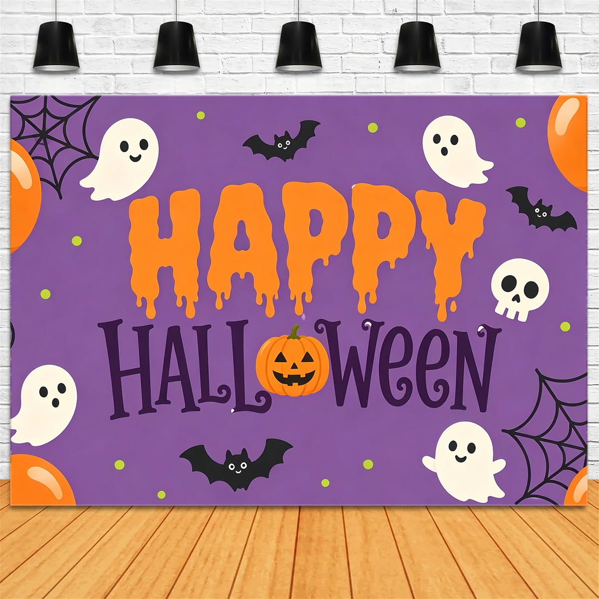 Einfacher Halloween-Hintergrund Niedlicher Geisterballon Extra Großer Halloween-Hintergrund ZTT67-18