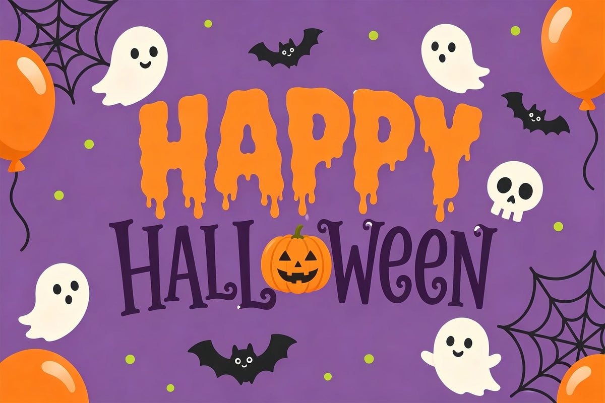 Einfacher Halloween-Hintergrund Niedlicher Geisterballon Extra Großer Halloween-Hintergrund ZTT67-18