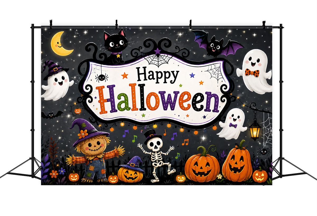 Niedliche Halloween-Hintergründe Niedliche Geister-Skelett-Party-Halloween-Hintergründe Szenenbildner ZTT67-26