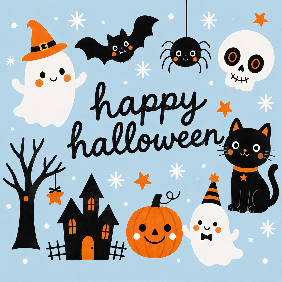 Niedlicher Halloween-Fotohintergrund Mit Geisterkatze Und Kürbismotiv ZTT67-33