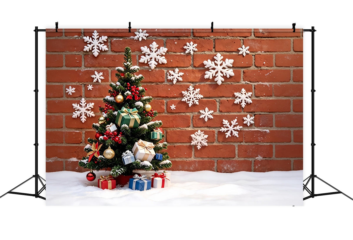 Weihnachtsschneeflocken-Hintergrund Schneedekor Für Backsteinmauern, Bäume Usw. Weihnachtshintergrund ZTT69-16
