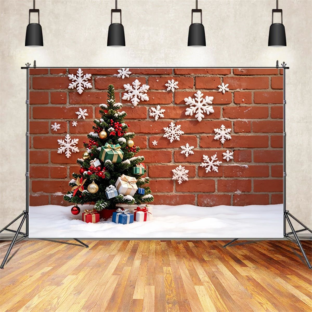 Weihnachtsschneeflocken-Hintergrund Schneedekor Für Backsteinmauern, Bäume Usw. Weihnachtshintergrund ZTT69-16