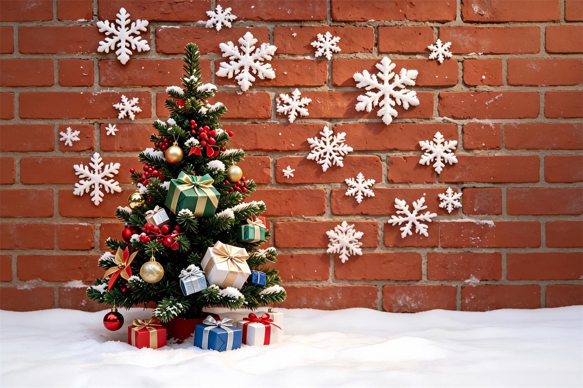 Weihnachtsschneeflocken-Hintergrund Schneedekor Für Backsteinmauern, Bäume Usw. Weihnachtshintergrund ZTT69-16