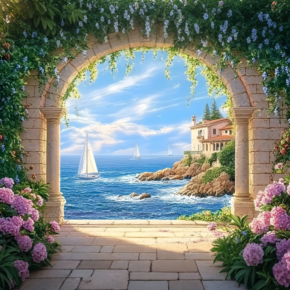 Strand Backdrops Steinbogen Meer Sommer Backdrop ZXY3-11