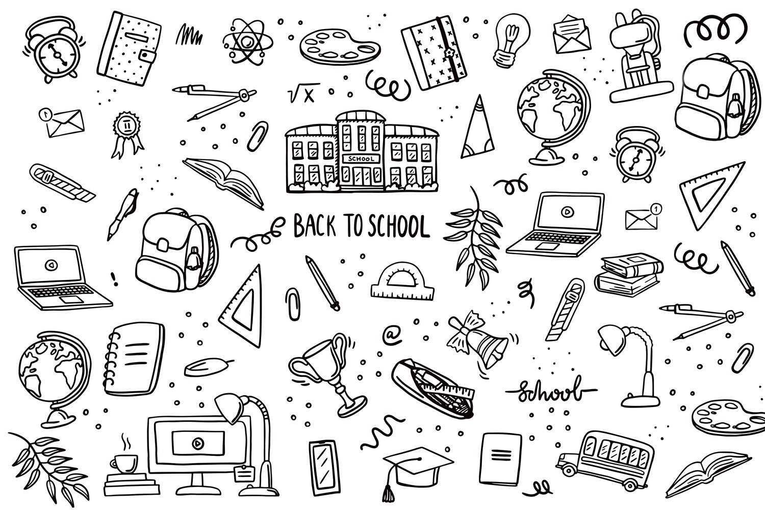 Back to School Supplies Fotografie Hintergrund BRP7-10