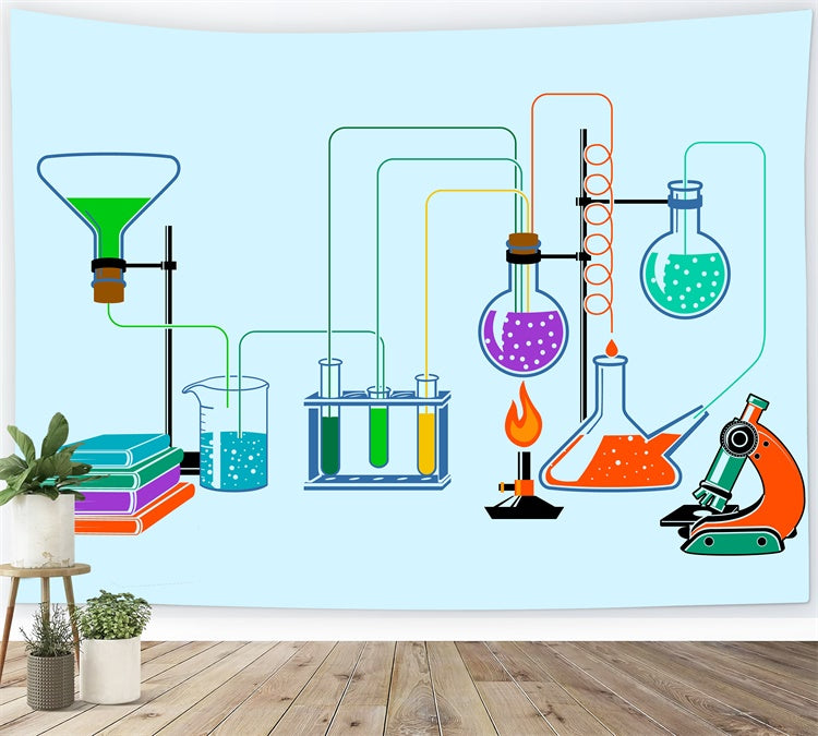 Zurück zu Schule Chemielabor Flaschen Hintergrund BRP7-60