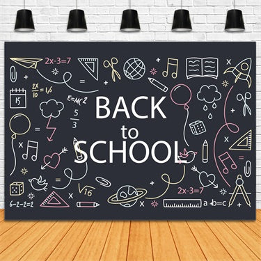 Back to School Bunte Doodles Kreidetafel Backdrop BRP7-16