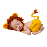 Neugeborenes Fotografie Requisiten Handmade Kostüm Baby Foto-Shooting Häkeln Löwe Hut + Hose Outfits Set Kleidung