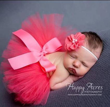 Neugeborenes Fotografie Requisiten Tutu Rock Kleid mit passendem Stirnband für Baby Girl