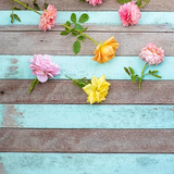 Schöne Holzwand mit Blumenhintergrund für Partyfotografie S-3241