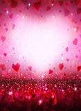 Red Pink Hearts Sparkle  Backdrop for Valentine Photos VAT-41