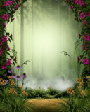Around Flowers and Grass Background Baby Backdrops IBD-19343