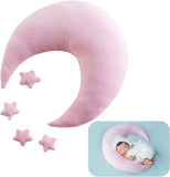 1+4pcs Neugeborenes Baby Fotografie Prop Hintergrund Crescent Moon Star Plüsch Kissen Set
