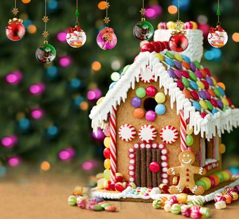 Christmas Candy House Background Children Holiday For Photography CM-6522