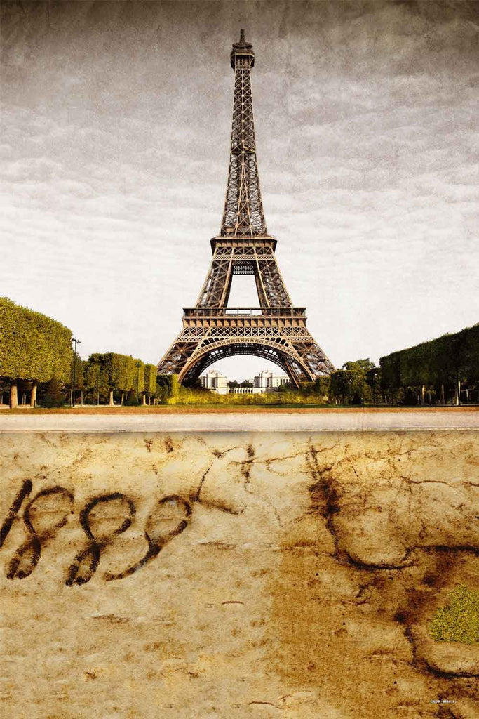 Paris Eiffel Tower 1889 Retro Photo Backdrop CM-MR-0888-E