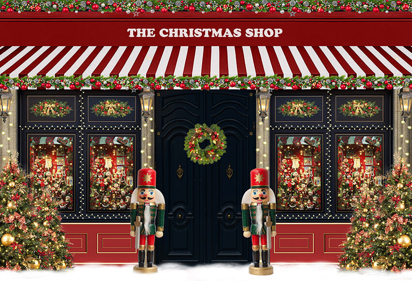 Nutcracker Christmas Shop Photo Studio Backdrop