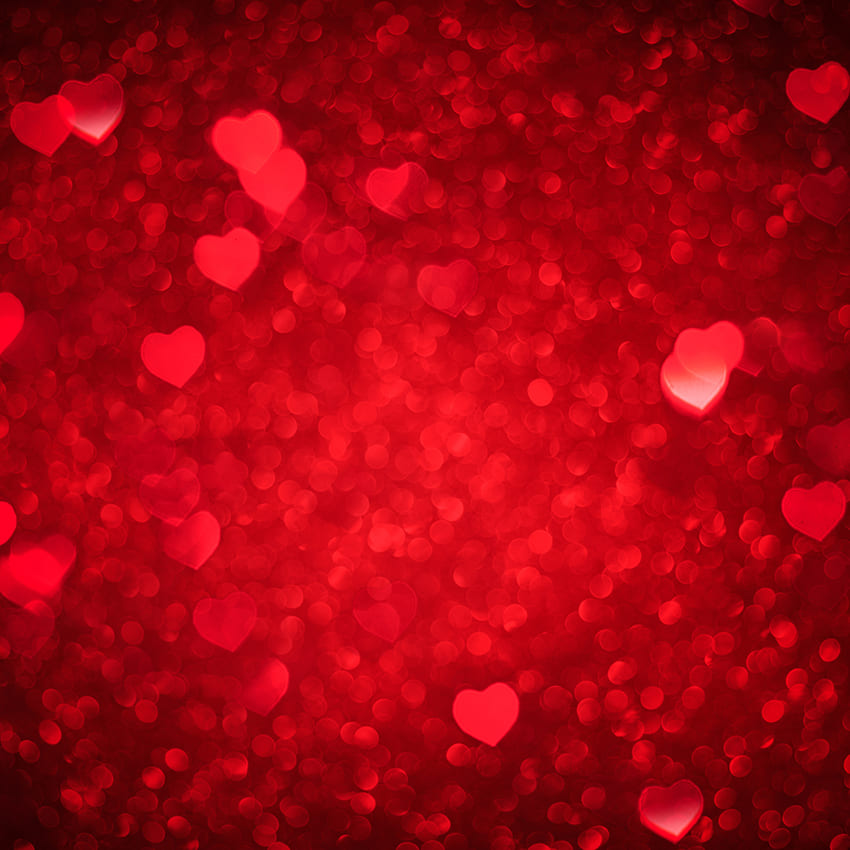 Bokeh Roter Liebes-Herz-Valentinstag-Hintergrund D1040