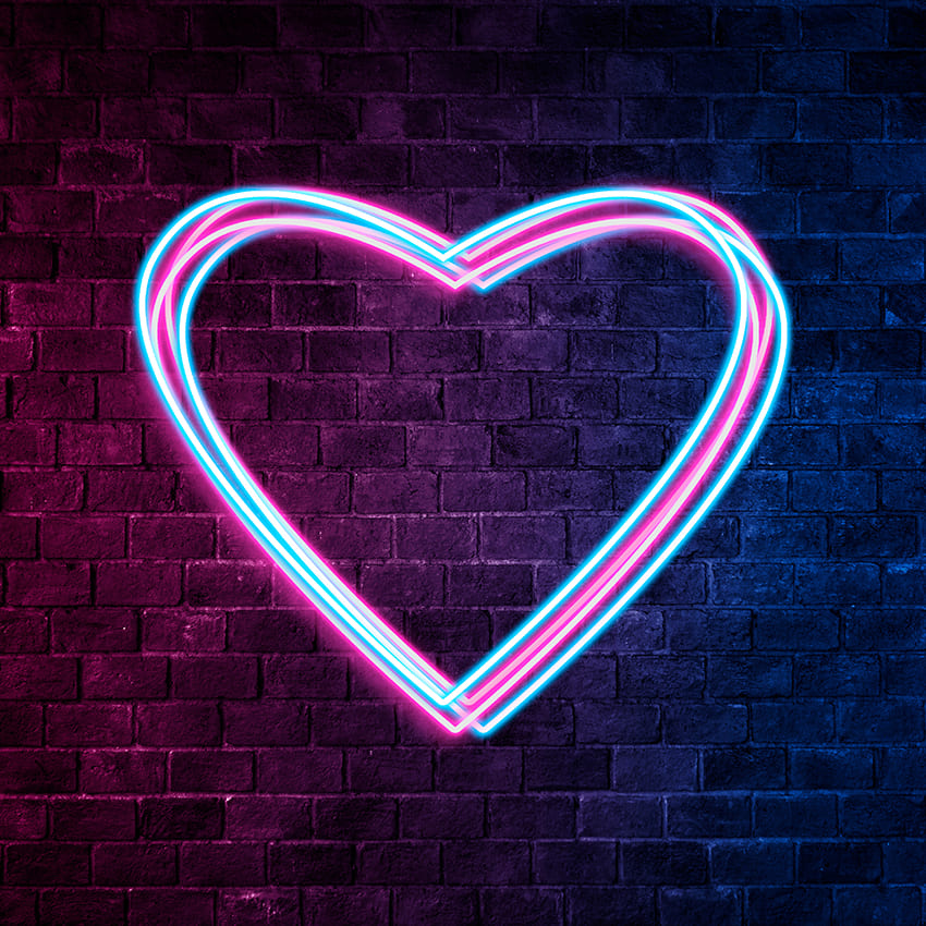 Neonlicht-Liebes-Herz-Valentinsgruß-Hintergrund D1043