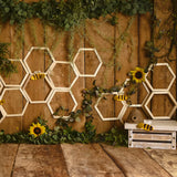 Sonnenblumen Biene Holz Wand Fotografie Hintergrund D1064
