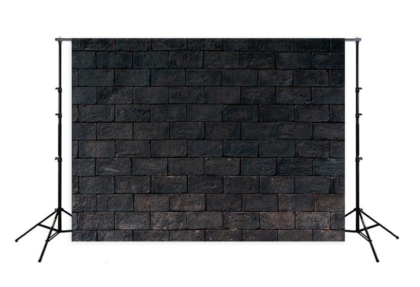 Black Brick Wall Rough Texture Backdrop for Photo Booth D130