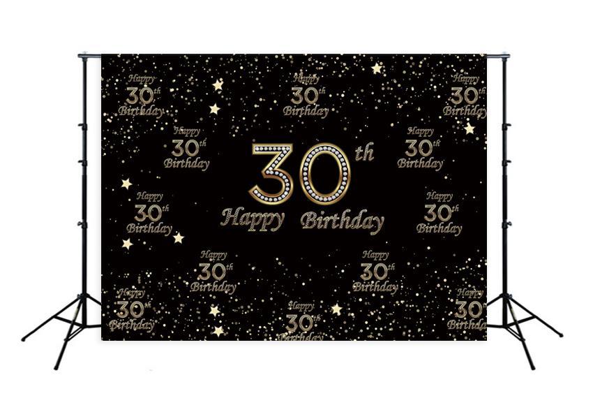 Happy 30th Birthday Diamond Backdrop Party Decoration Bakckdrop D357