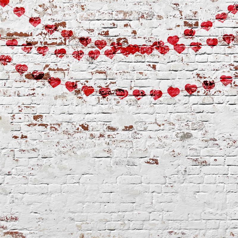 Brick Hearts Backdrops for Valentine Photography D676