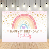 Boho Rainbow 1st Birthday Party Photography Backdrop