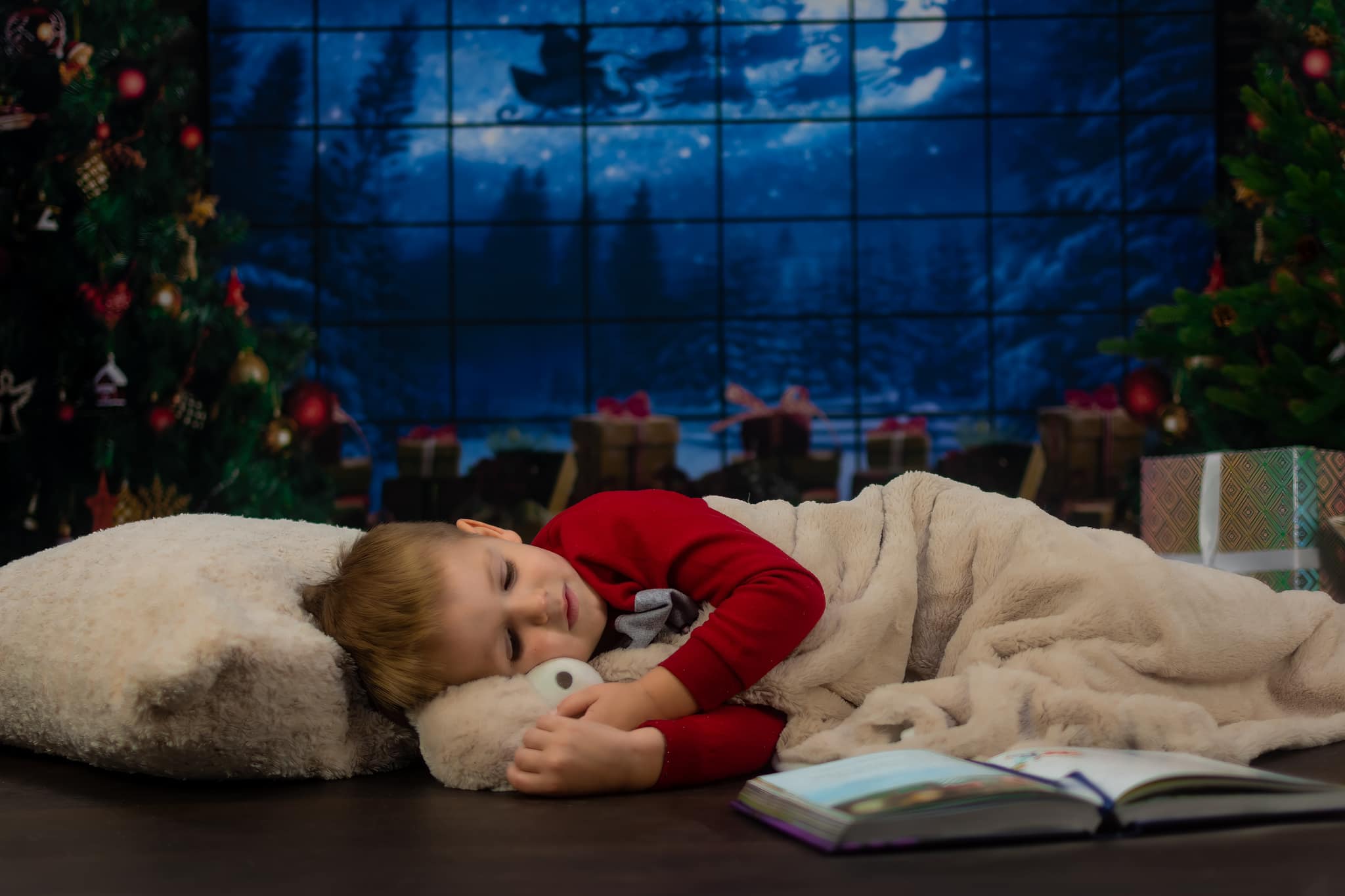 Weihnachtsbaum Fenster Geschenk Fotografie Hintergrund D822