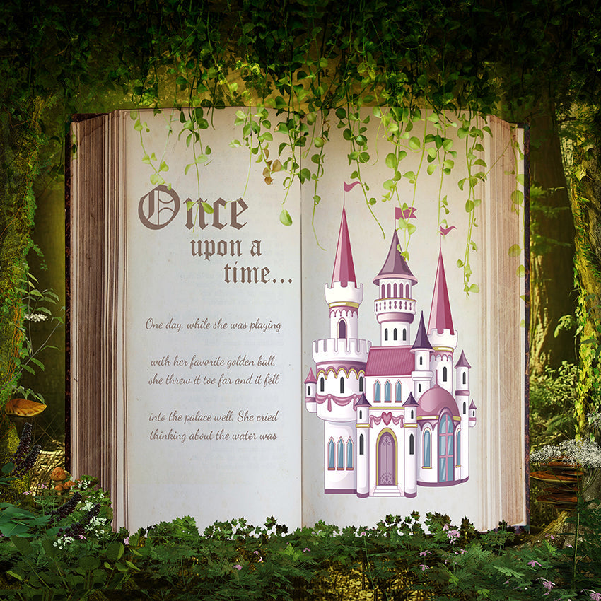 Once Upon a Time Backdrop Fairytale Storybook Castle Backdrop