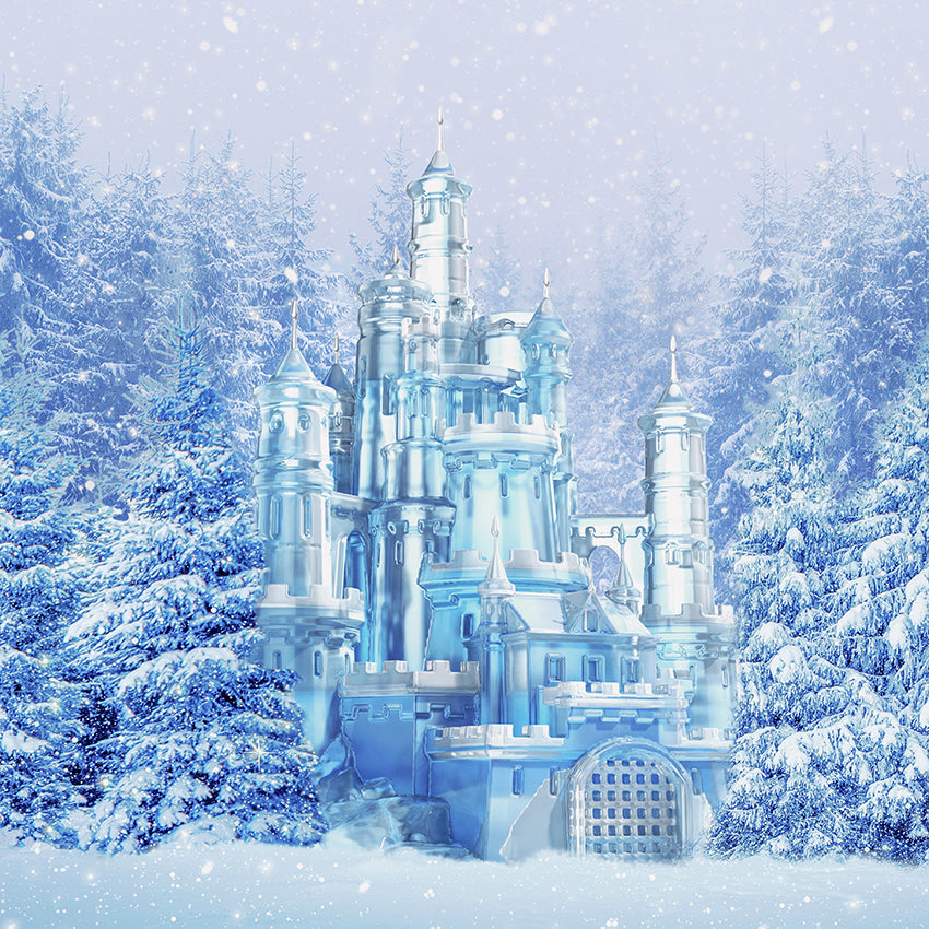 Wonderland Magic Ice Castle Winter Backdrop