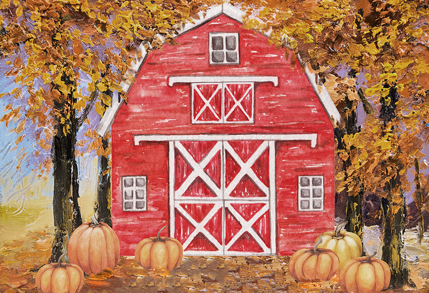 Harvest Farm Pumpkin Thanksgiving Day Backdrop