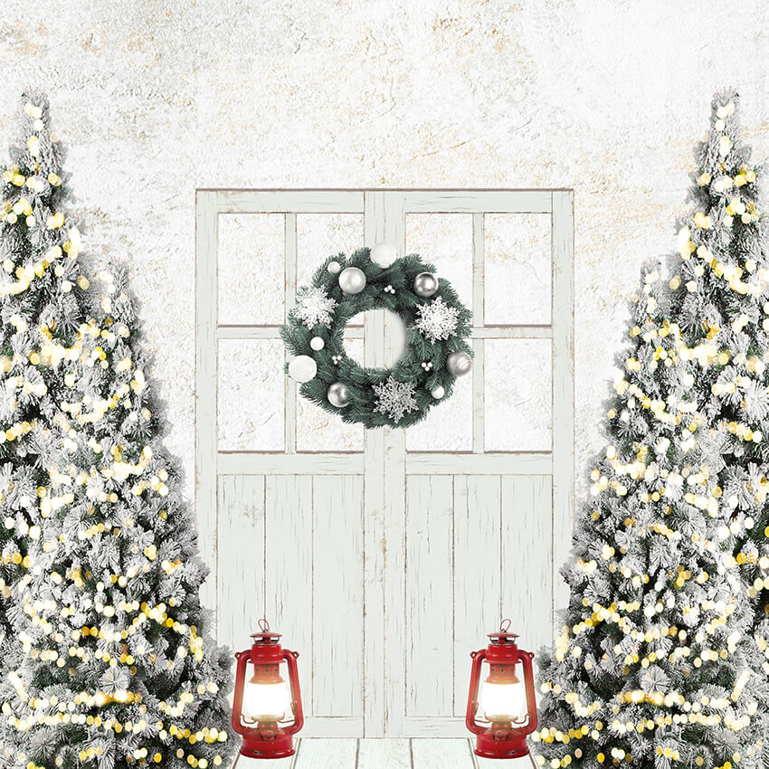 Christmas Tree Door Backdrop for Photography