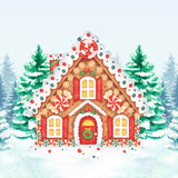 Christmas Candy Gingerbread House Photo Backdrop