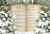 Christmas Song Backdrop Xmas Tree Snow Holiday Background