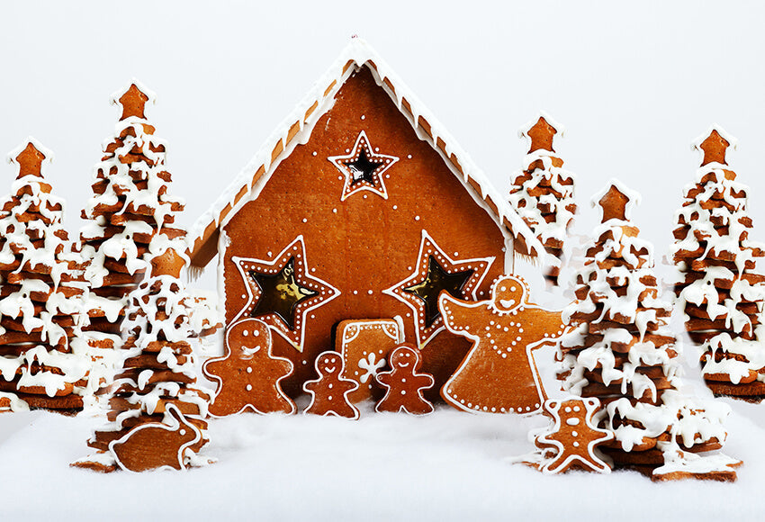 Gingerbread House Backdrop New Year Christmas Photography Background