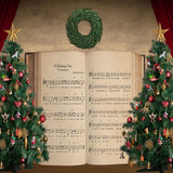 Weihnachtsbaum-Carol-Bühnenvorhang-Hintergrund-D927