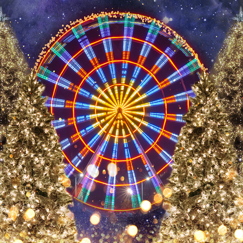 Riesenrad Weihnachtsbaum Lichter Hintergrund D949