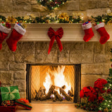 Weihnachtskamin-Socken-Geschenk-Hintergrund D954