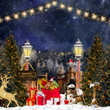 Elch-Geschenkbox-Hintergrund der frohen Weihnachten D967