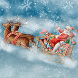 Weihnachtsmann im Elchwagen Weihnachtshintergrund D982