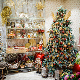 Weihnachtsbaum im Dekorationsgeschäft Hintergrund D985