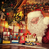Santa Claus Toy Train Weihnachtshintergrund D987