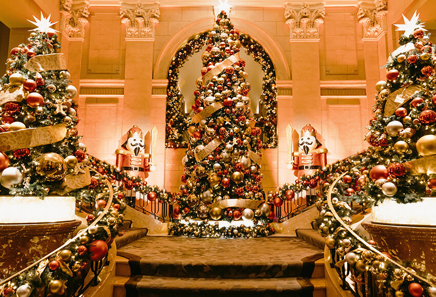 Christmas Tree Nutcracker Decoration Backdrop 