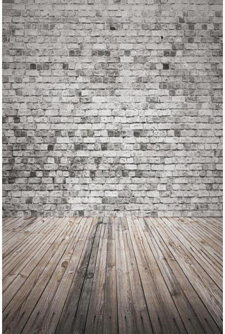 Gray Vintage Brick Wall Photo Booth Backdrop F-1585