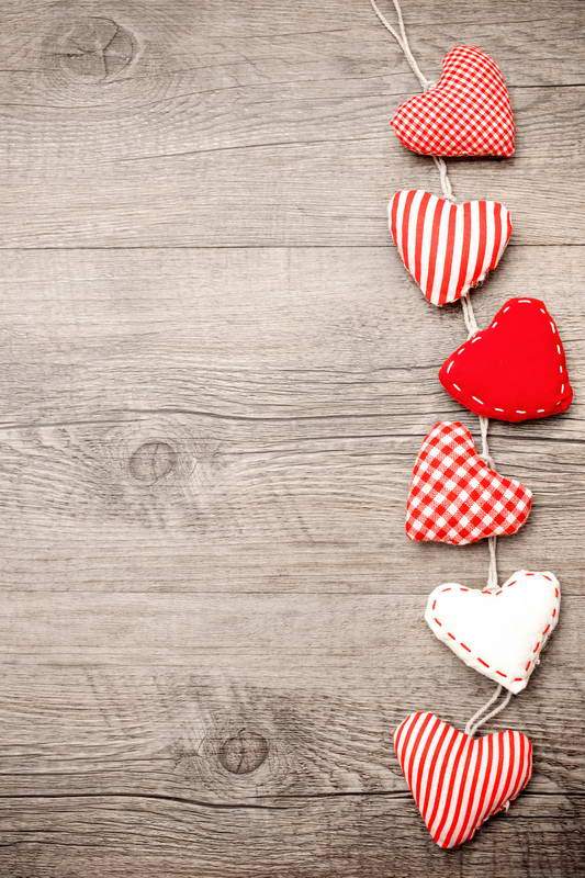 Valentines's Day Love Heart Wood Backdrop for Photo Studio F-2955