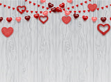 White Wood Texture Love Heart Backdrops for Photography DBD-19271